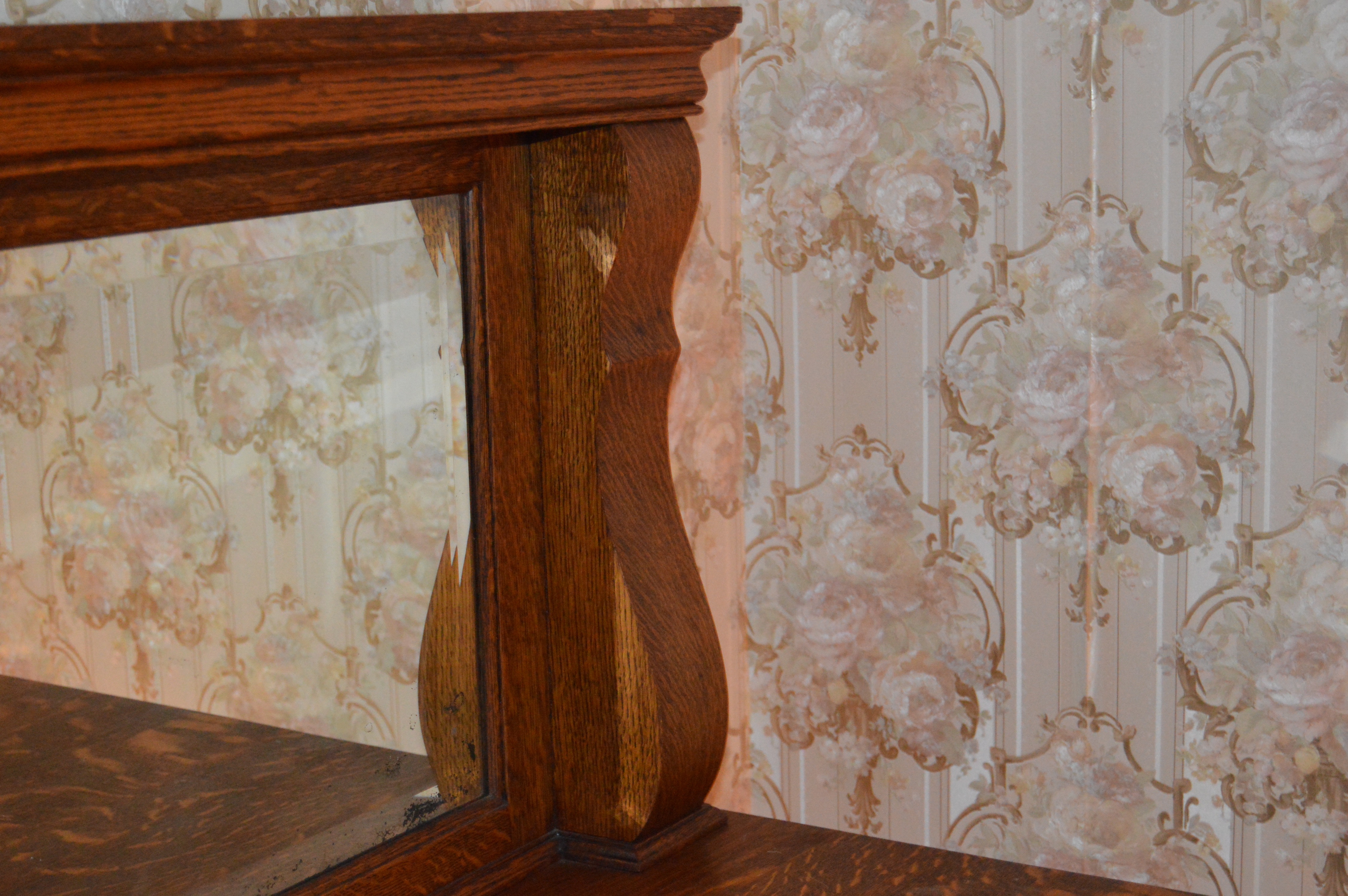 Antique American Empire Style Oak Sideboard, Circa 1910