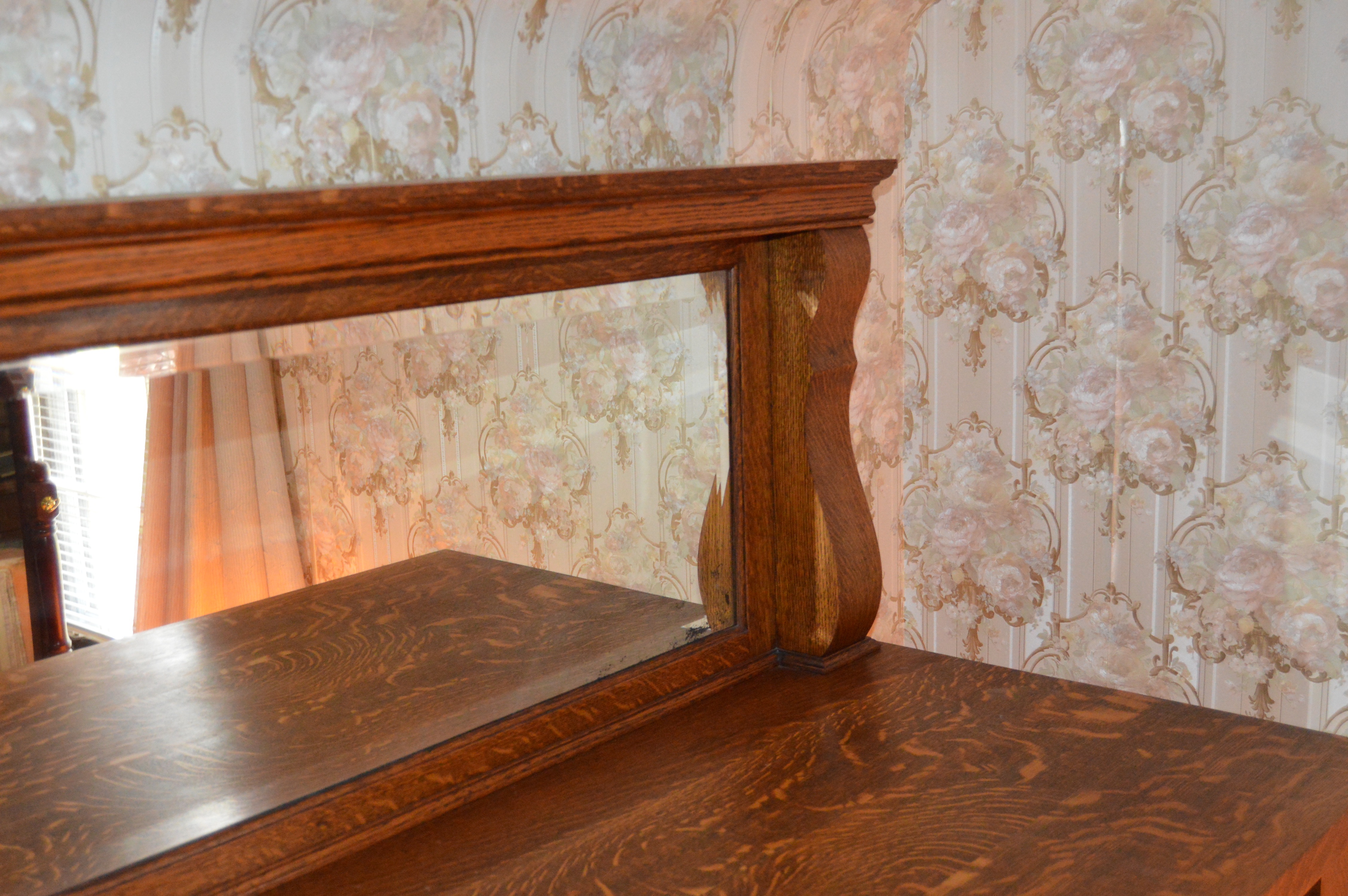 Antique American Empire Style Oak Sideboard, Circa 1910