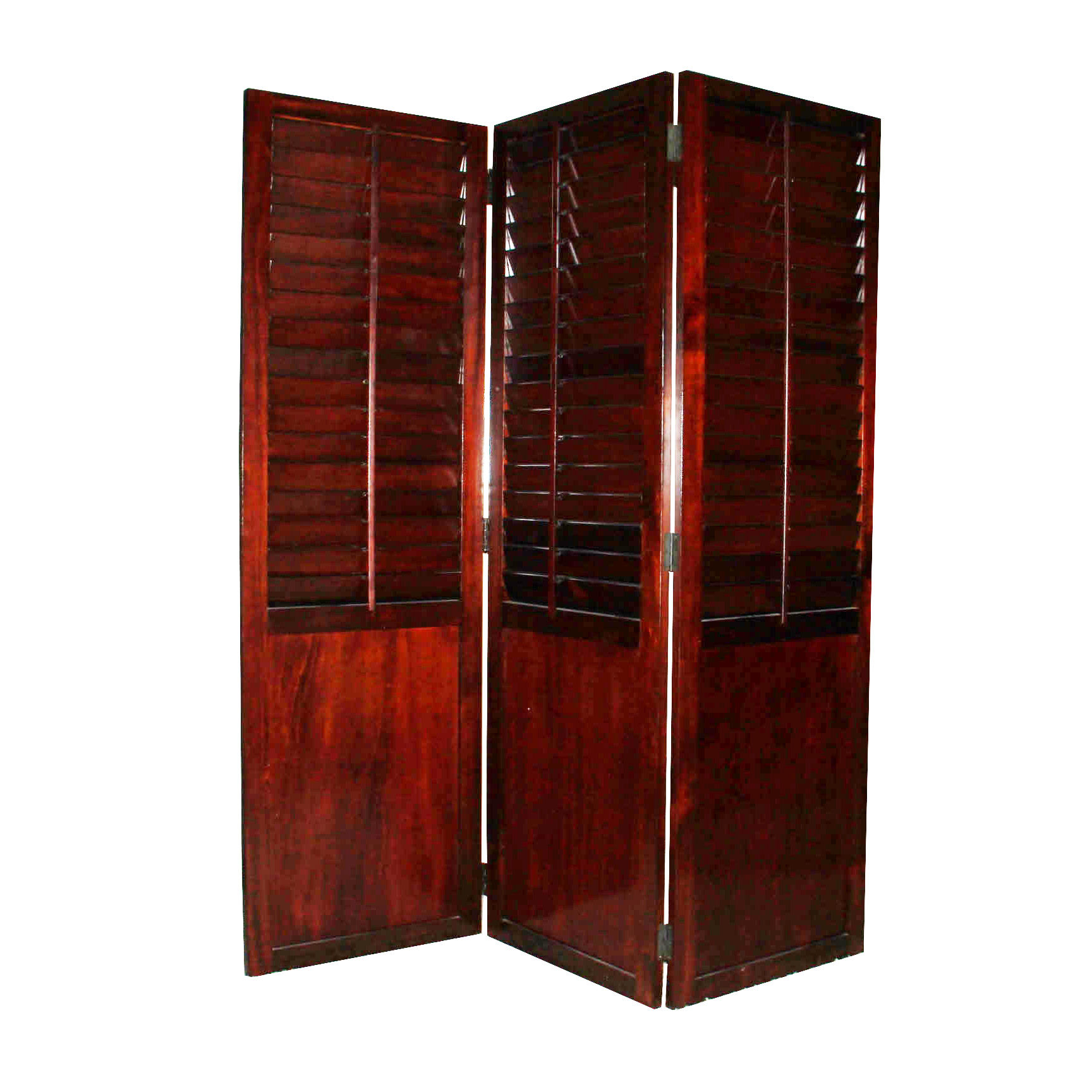 Three Panel Louvered Room Divider Screen