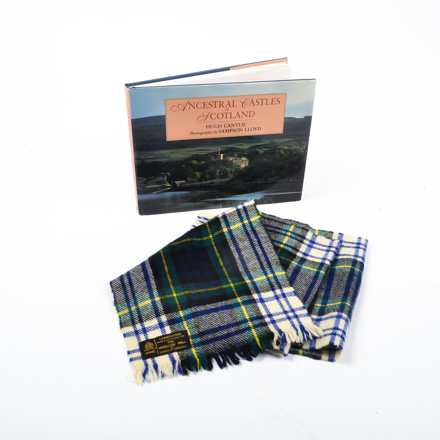 "Ancestral Castles of Scotland" Book and Princess St. Edinburgh Tartan Scarf
