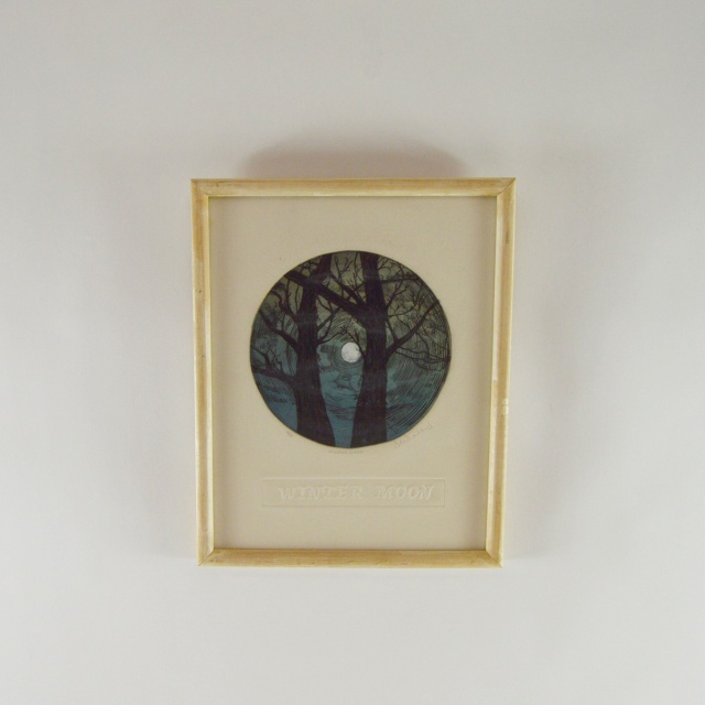 Signed David Larson Evans Artist's Proof "Winter Moon"