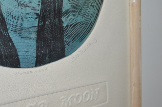 Signed David Larson Evans Artist's Proof "Winter Moon"