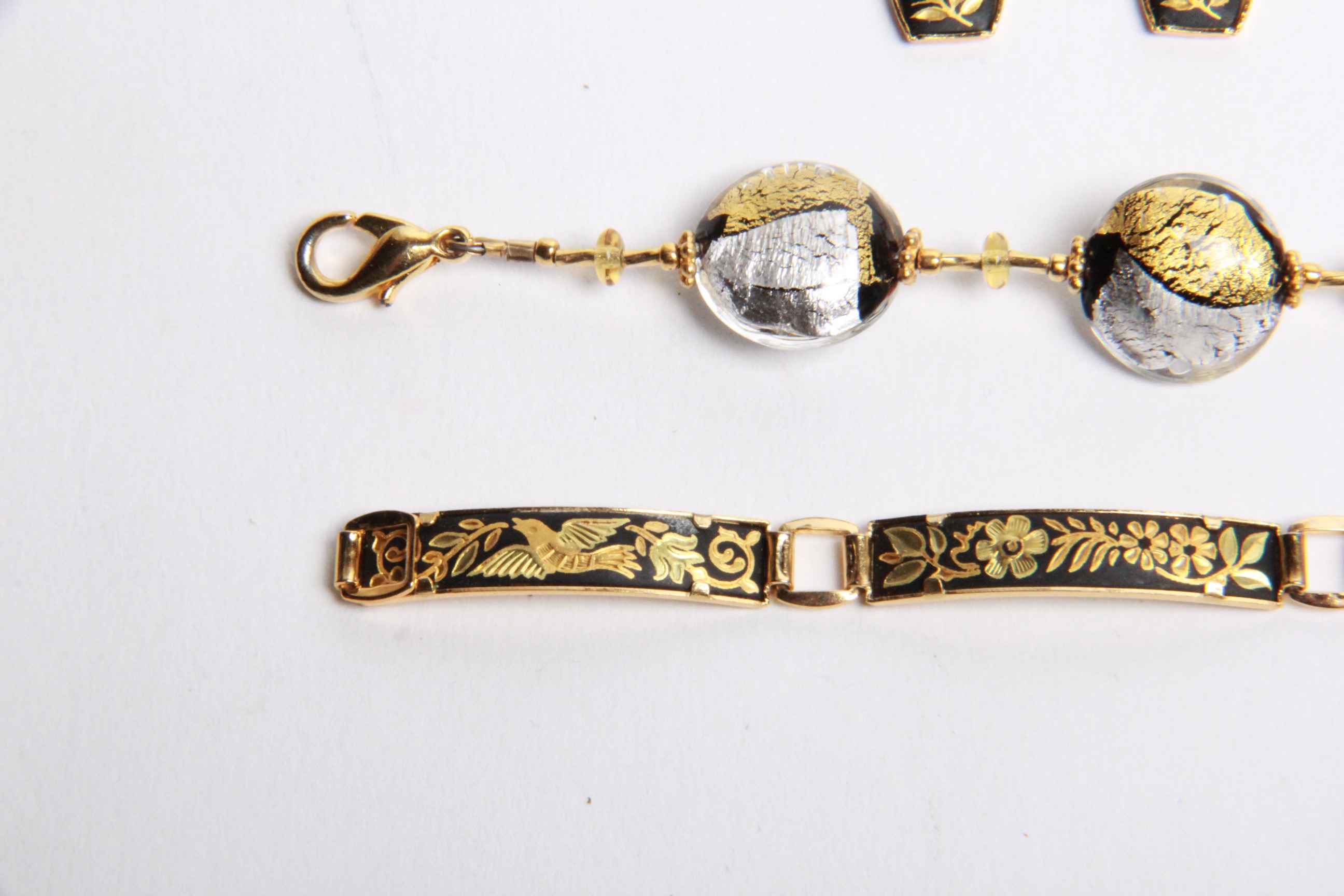 Silver Tone and Gold Tone Bracelets and Earrings