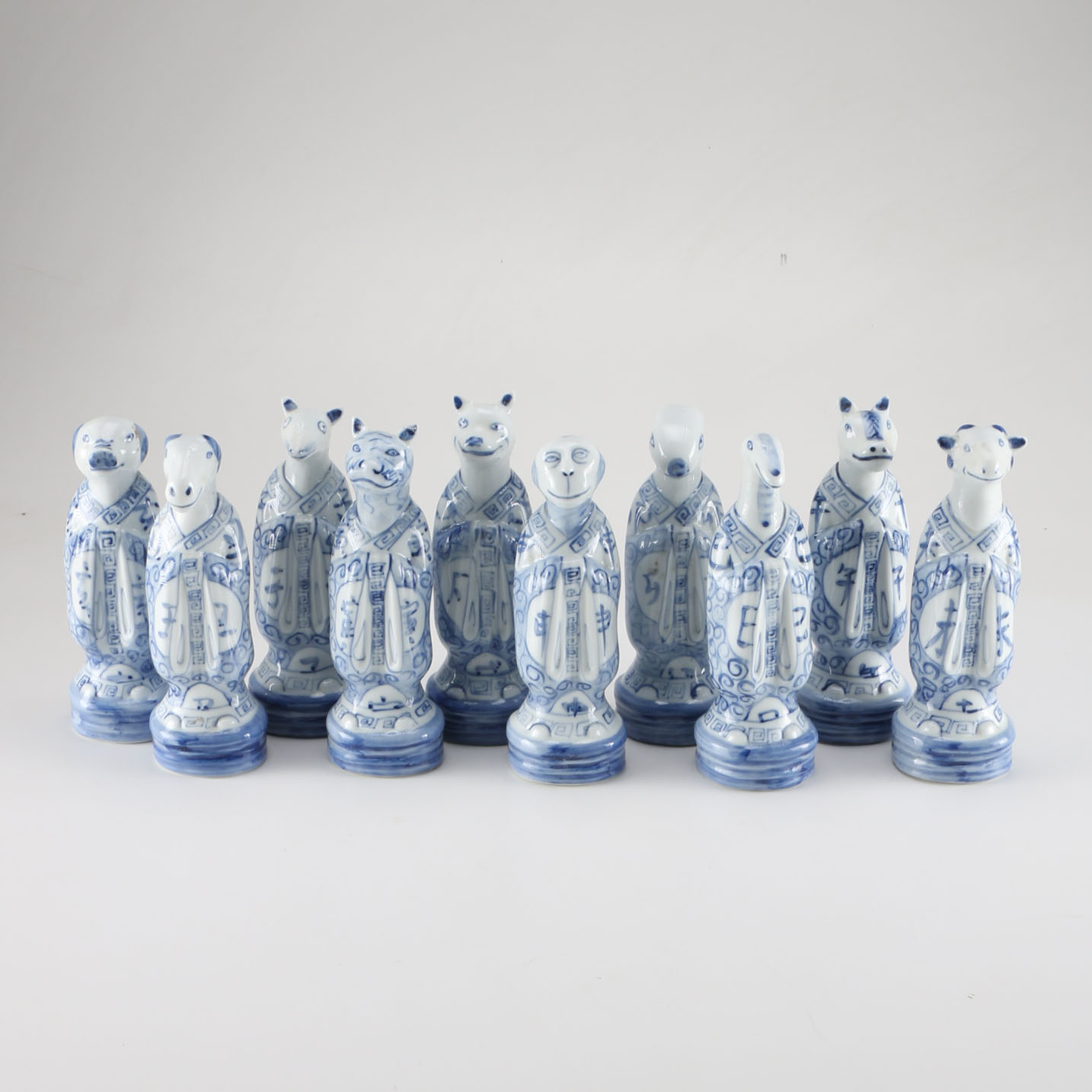 Chinese Blue and White Porcelain Animal Figurines