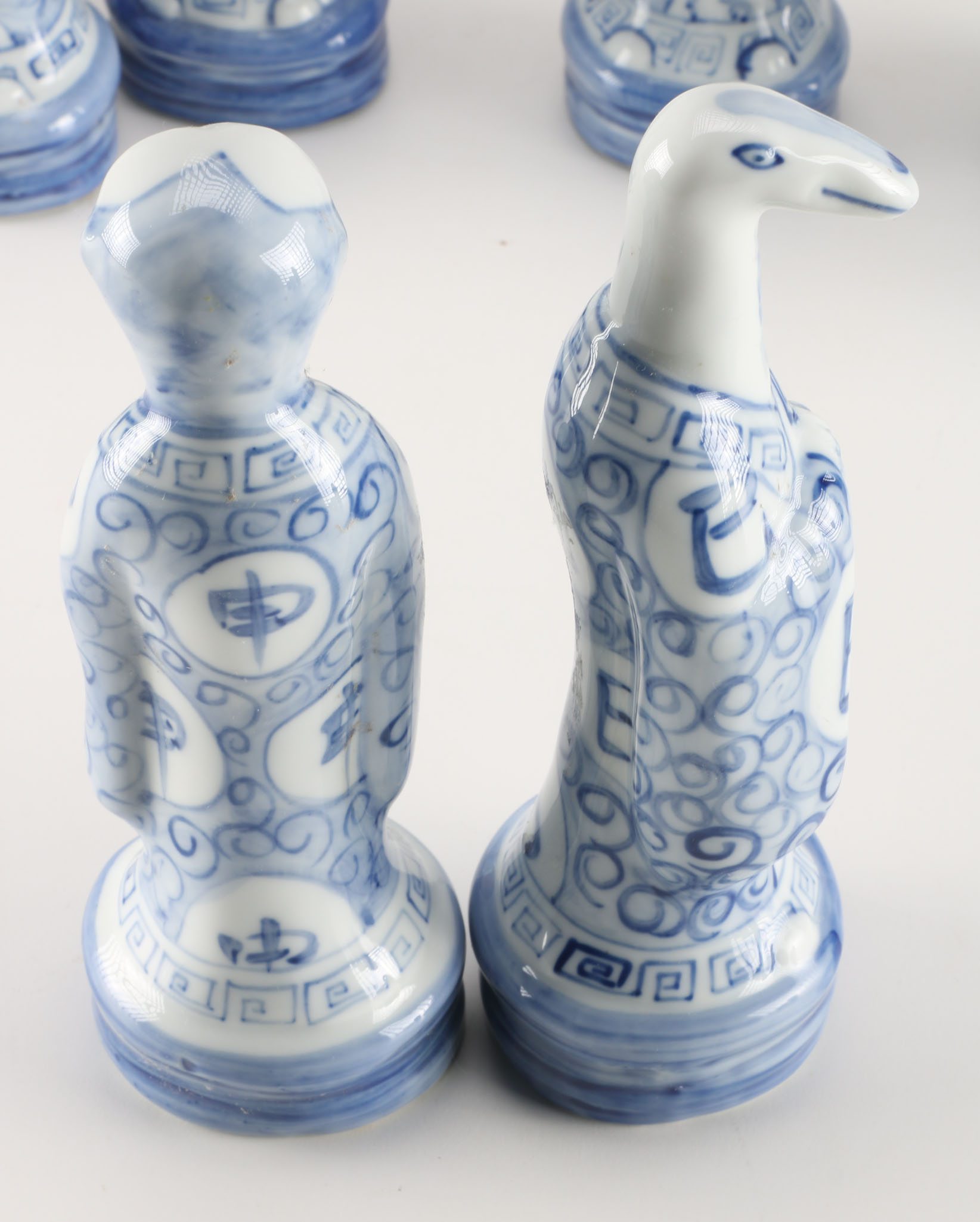 Chinese Blue and White Porcelain Animal Figurines