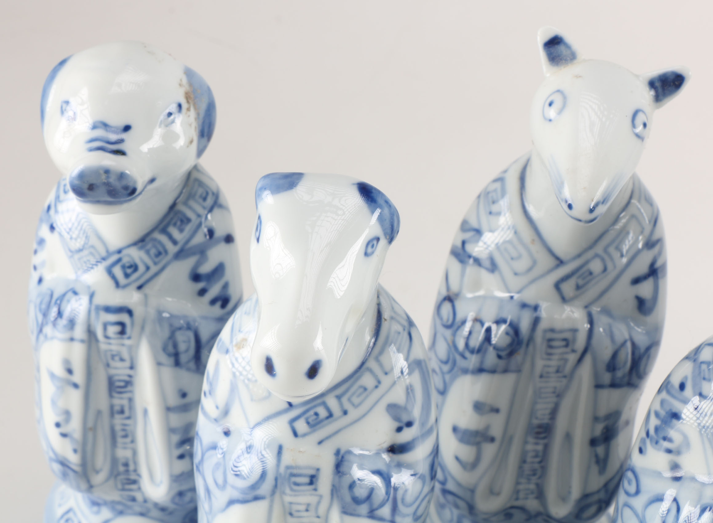 Chinese Blue and White Porcelain Animal Figurines