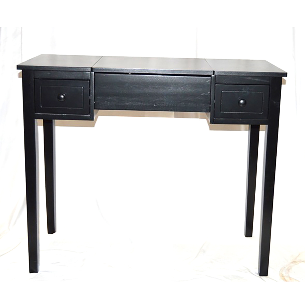 Black Vanity with Hidden Mirror