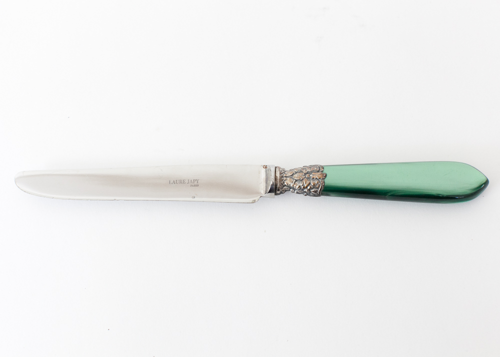 Laure Japy Vintage "Seychelles" Green Pearlized Flatware Set