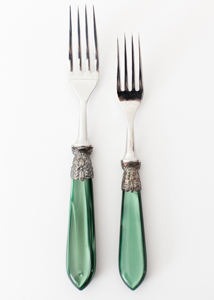 Laure Japy Vintage "Seychelles" Green Pearlized Flatware Set