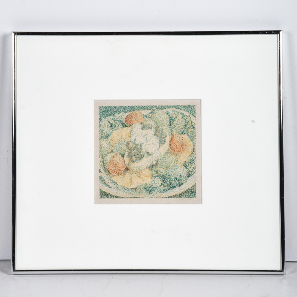 Jerry Wilkerson Pen and Ink Drawing "Fruit Salad"