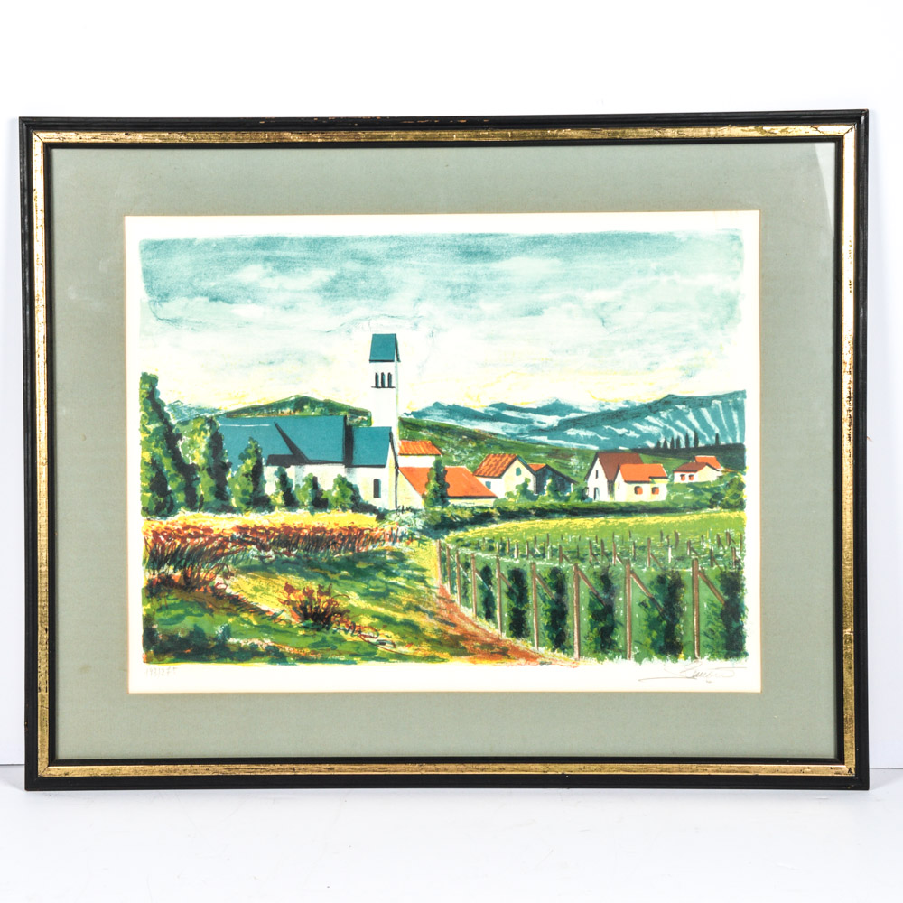 Jean Pierre Remond Limited Edition Lithograph Country Landscape