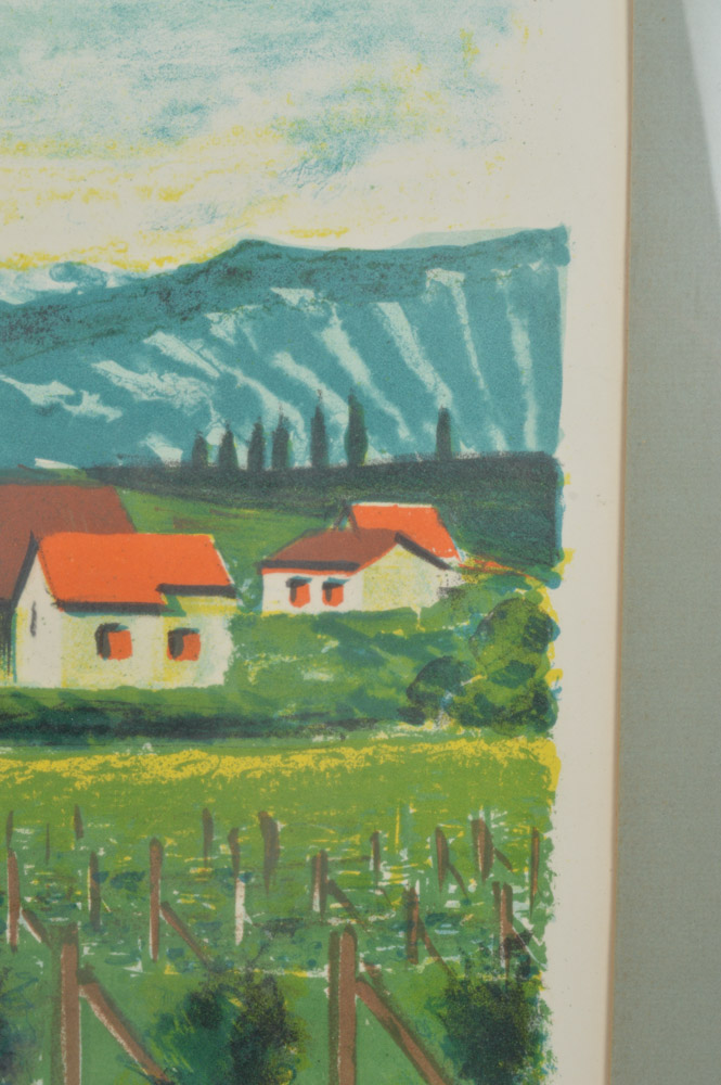 Jean Pierre Remond Limited Edition Lithograph Country Landscape