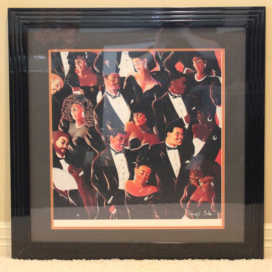 Ronald Saine Signed Lithograph "Champagne and Caviar"