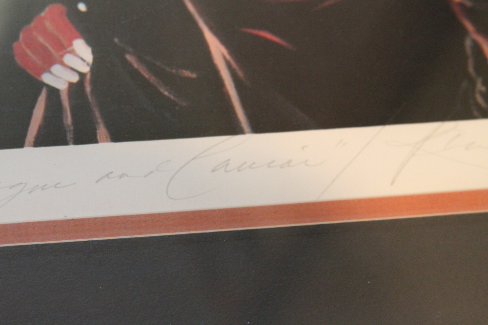 Ronald Saine Signed Lithograph "Champagne and Caviar"