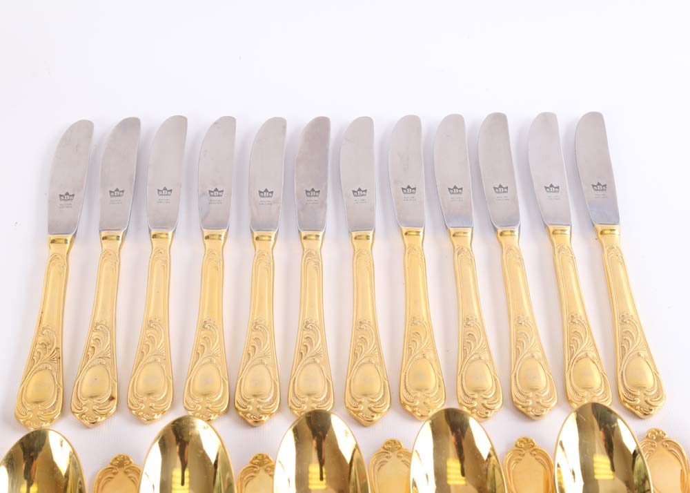 24K Gold Plated Edelstahl- Rostfrei Flatware Service