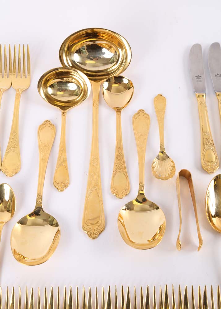 24K Gold Plated Edelstahl- Rostfrei Flatware Service