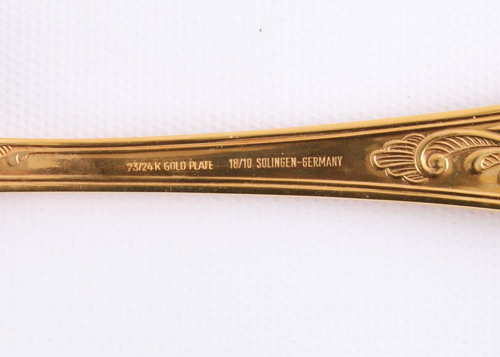 24K Gold Plated Edelstahl- Rostfrei Flatware Service