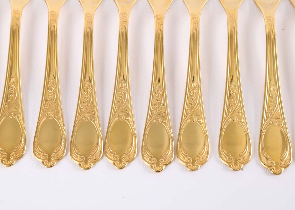 24K Gold Plated Edelstahl- Rostfrei Flatware Service