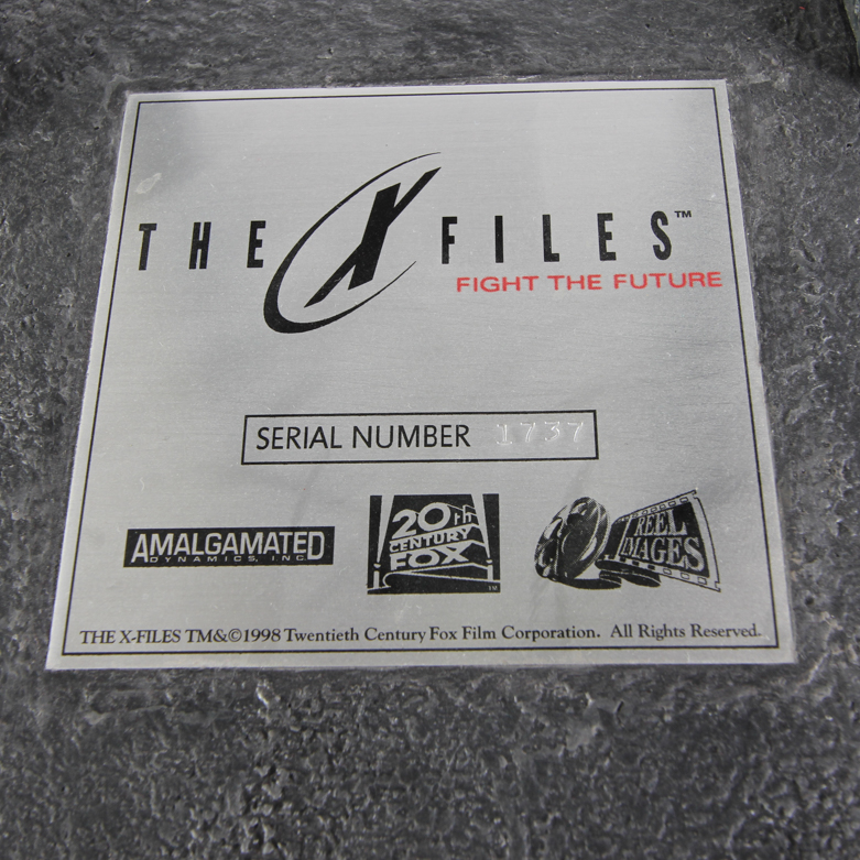 X-Files Alien Figurine and Book Titled "UFO...Contact From The Pleiades, Volume I"