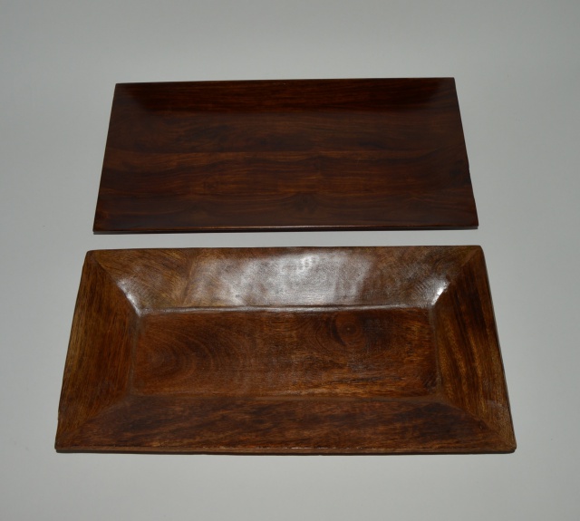 Tropic-art Rosewood Tray with Bowls and Modern Wood Trays