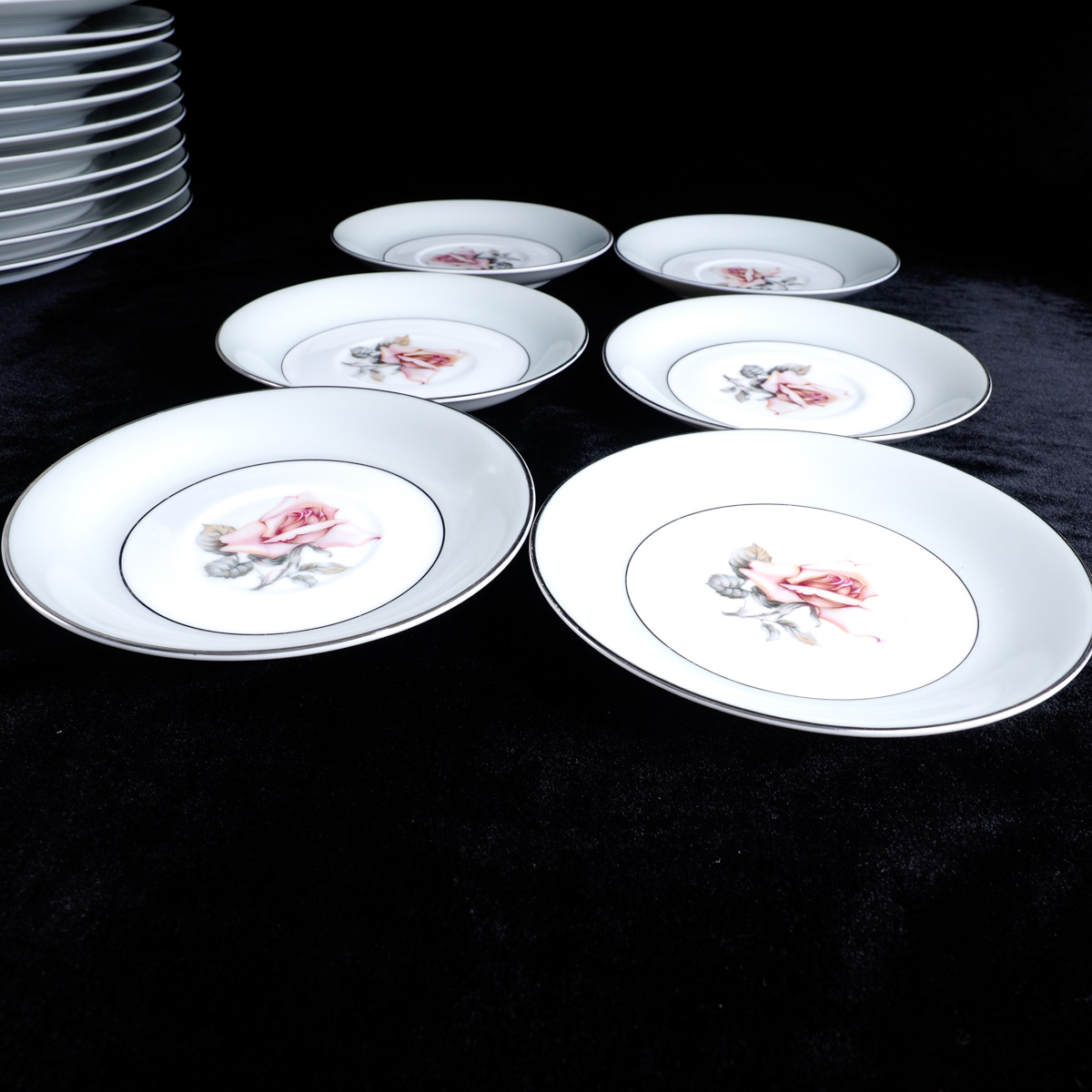 Halsey "Damask Rose" Japanese China Dinner Service