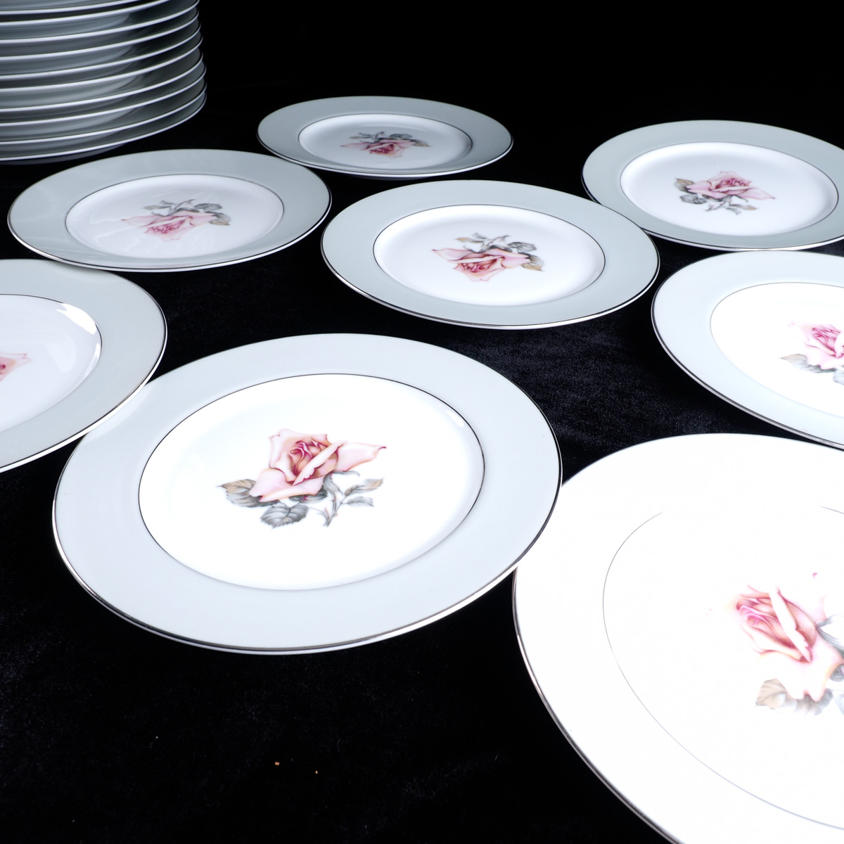 Halsey "Damask Rose" Japanese China Dinner Service