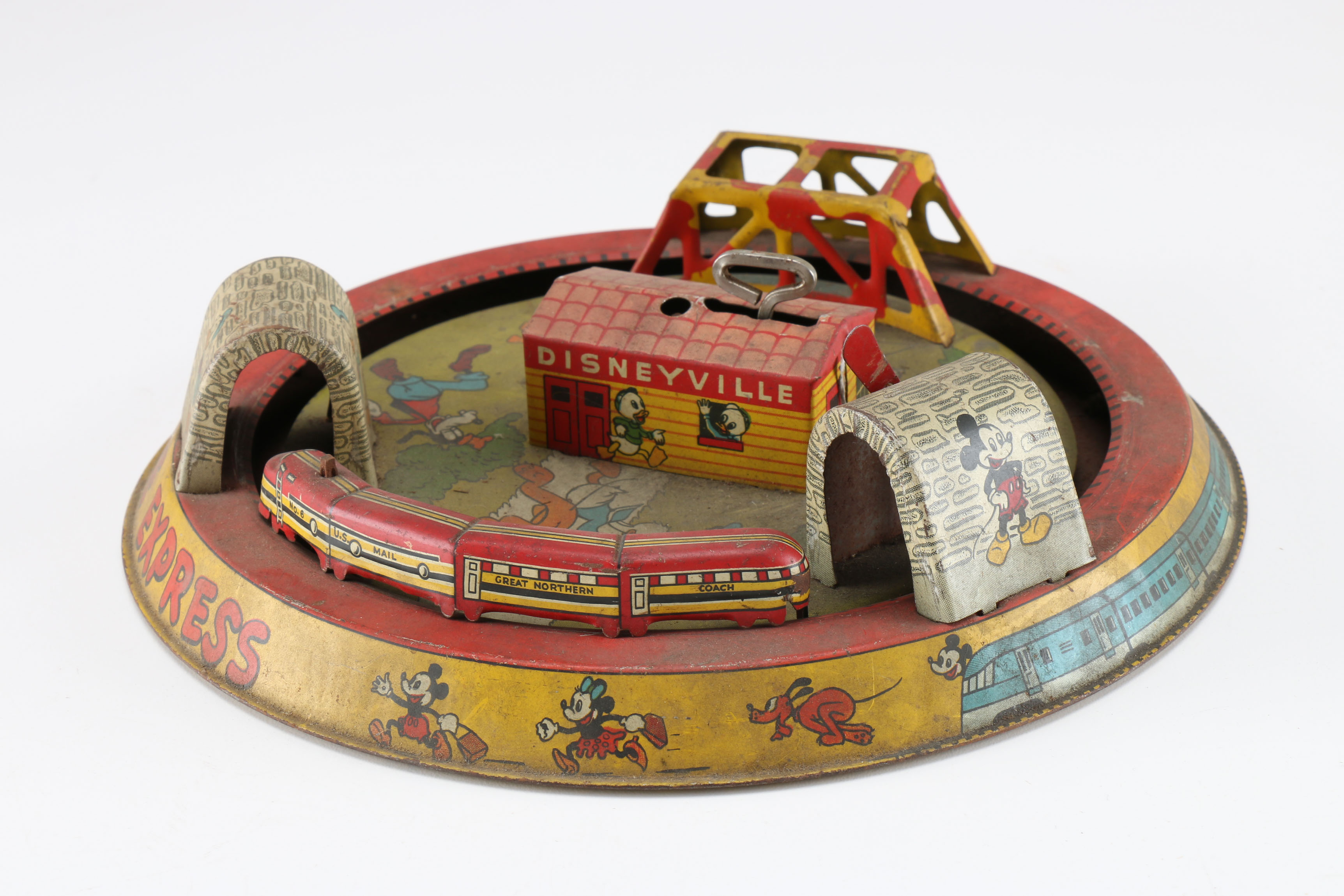 1950s Marx Tin Mickey Mouse Express Train Toy