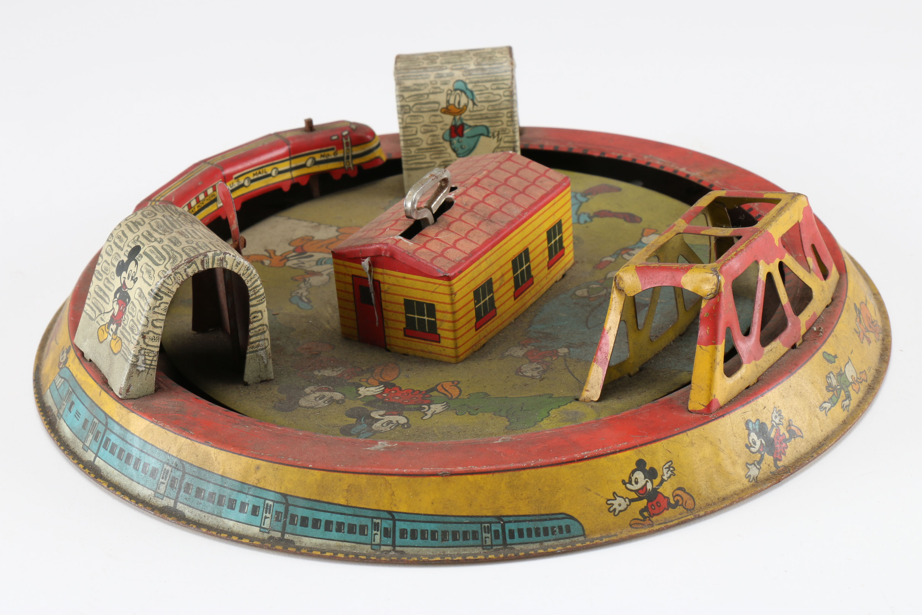 1950s Marx Tin Mickey Mouse Express Train Toy
