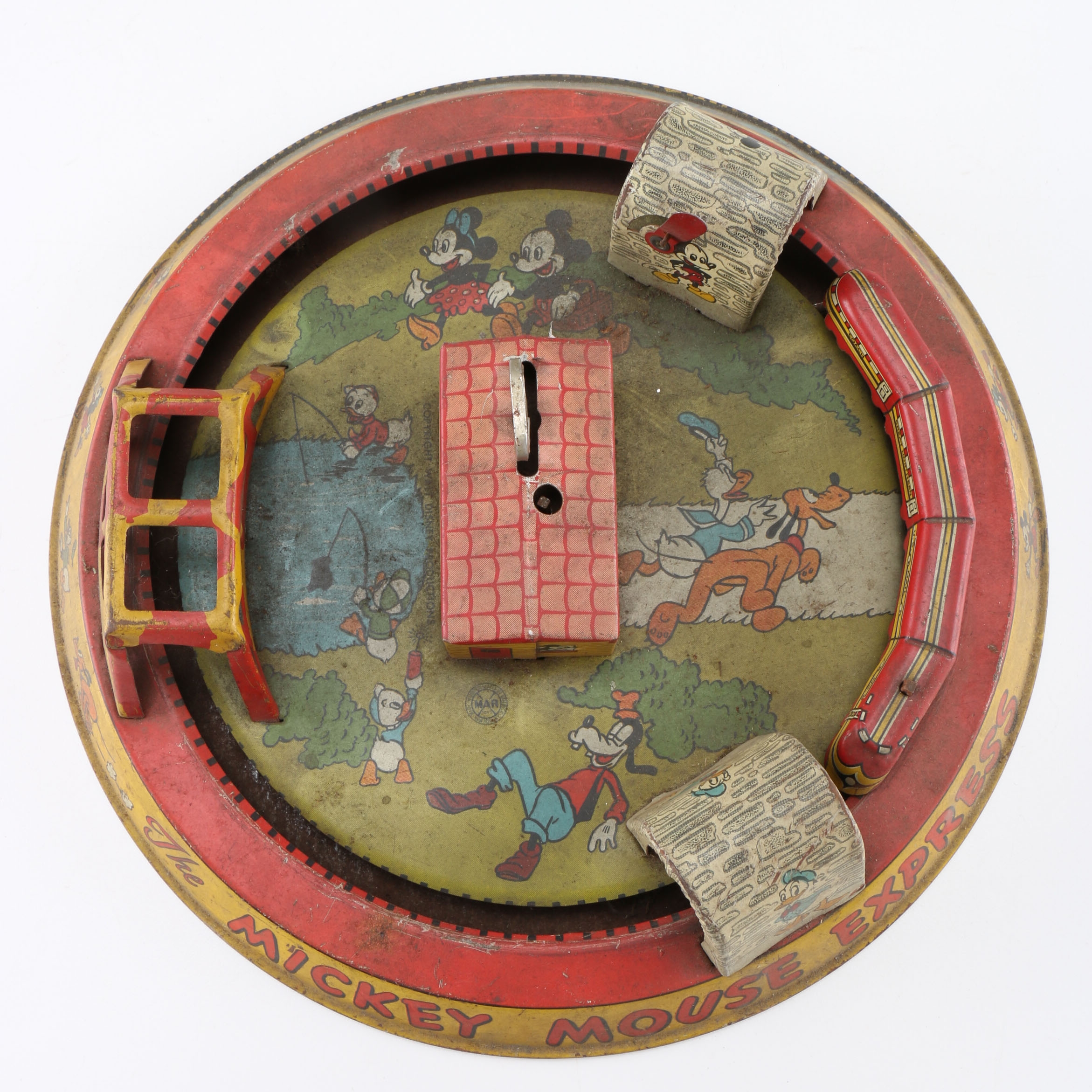 1950s Marx Tin Mickey Mouse Express Train Toy