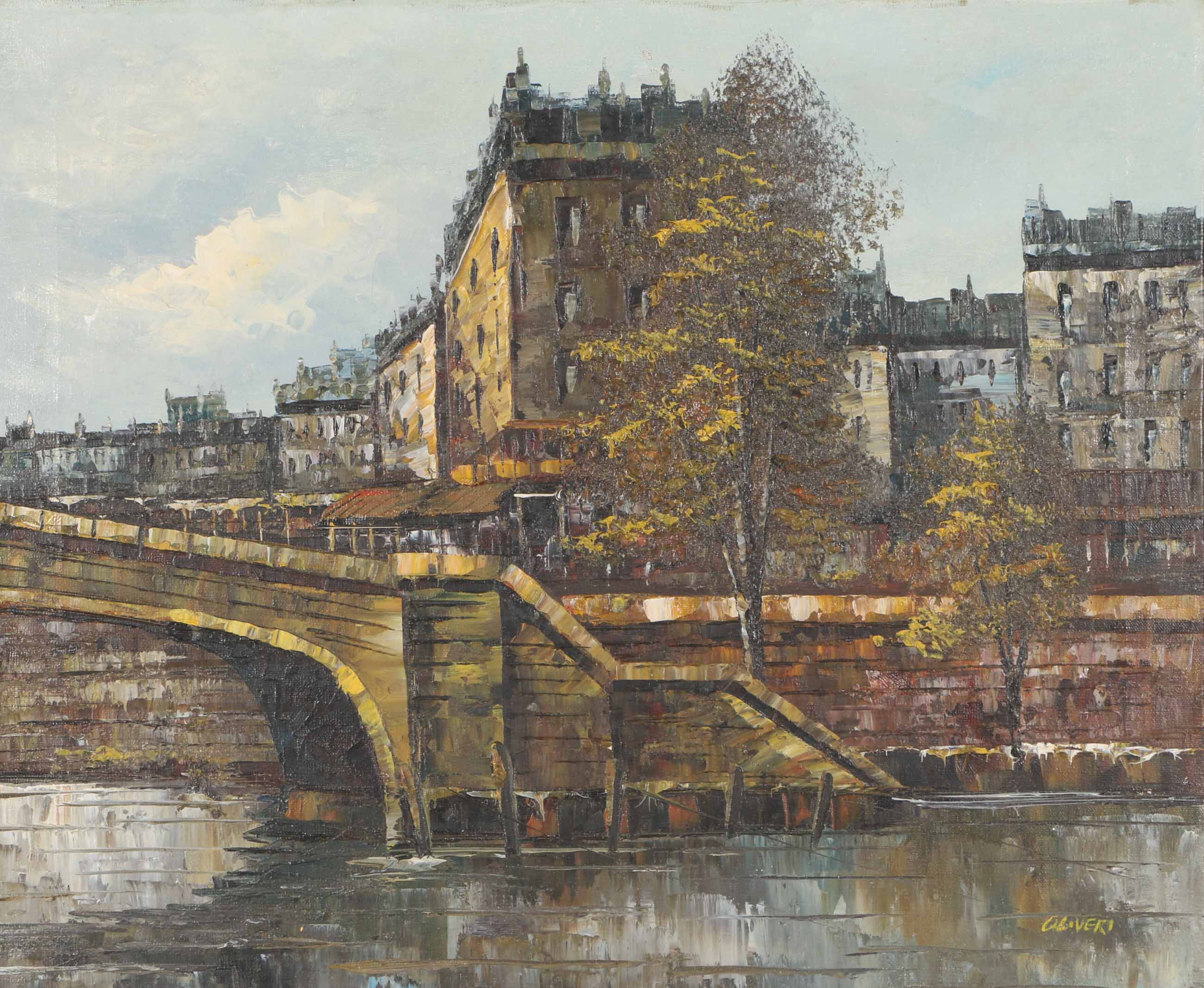 Joseph Oliveri Original Oil Painting on Canvas European Cityscape