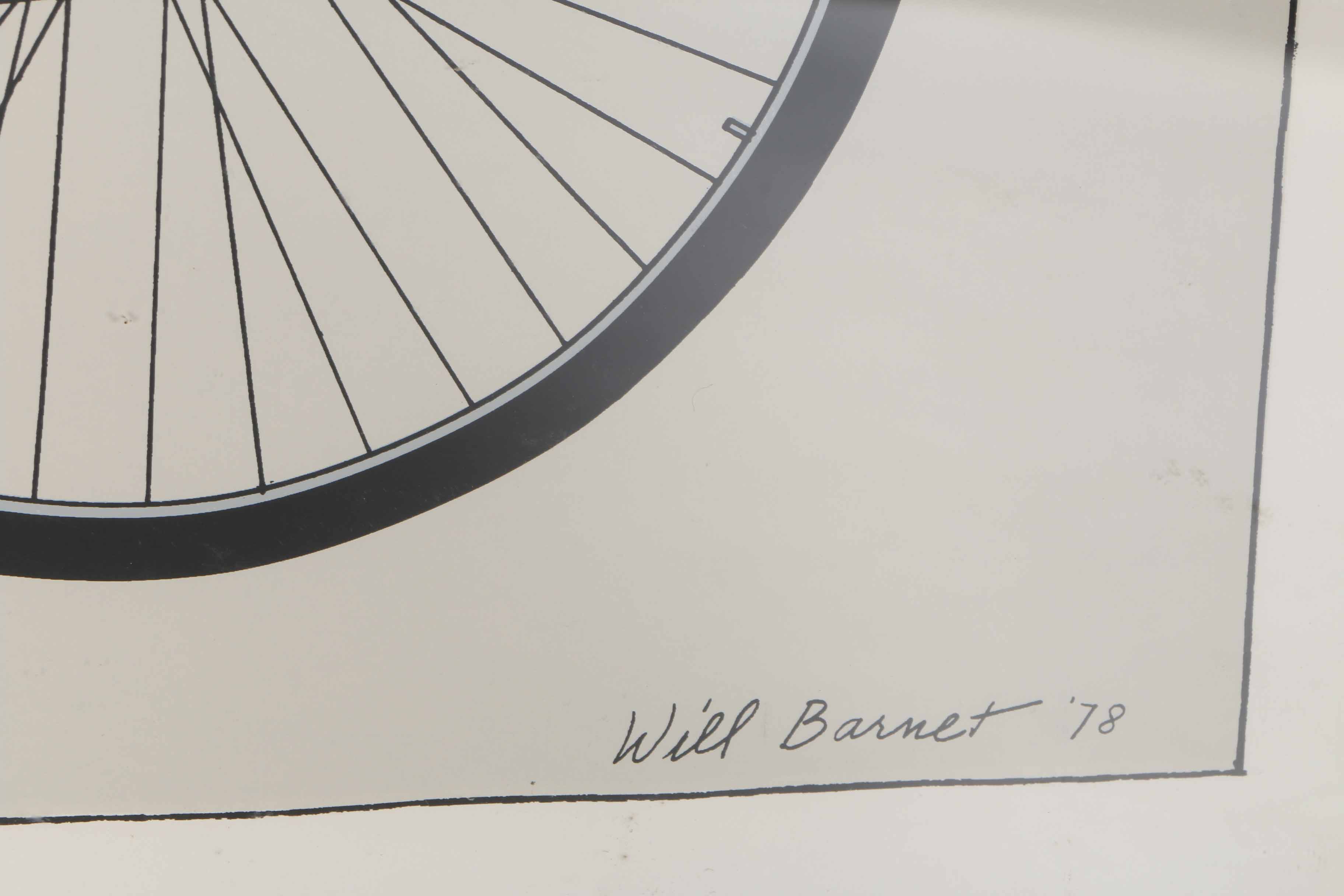Will Barnet Serigraph Print "Blue Bicycle"