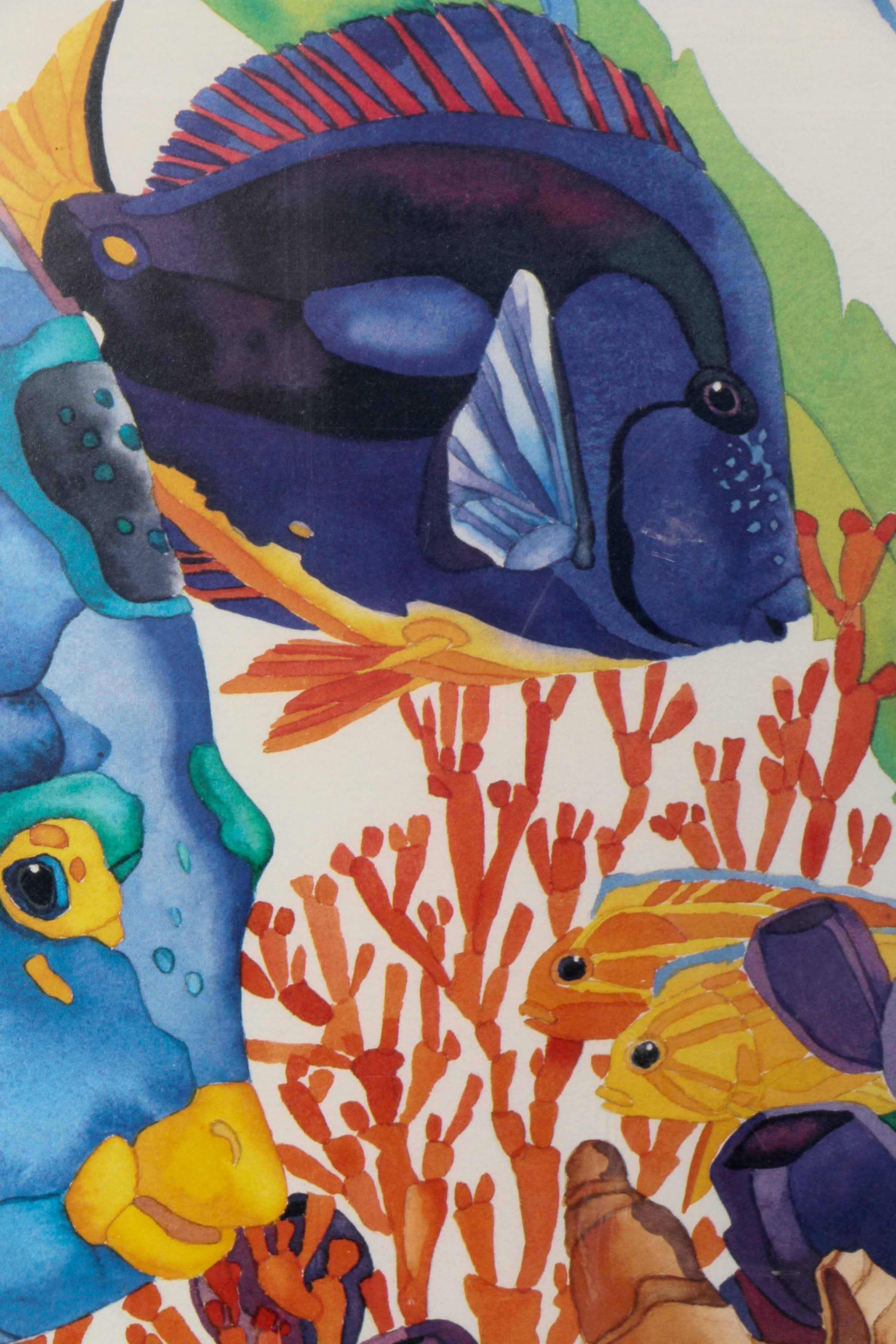 John Martin Jensen Offset Lithograph of Tropical Fish