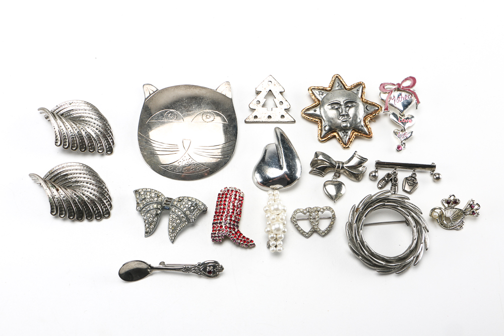 Group of Silver Tone Costume Jewelry