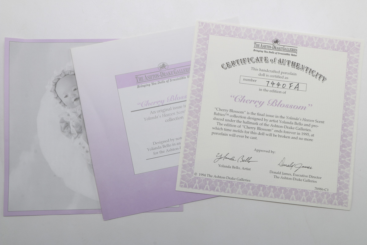 Ashton Drake Porcelain Dolls "Cherry Blossom" and "Trisha"