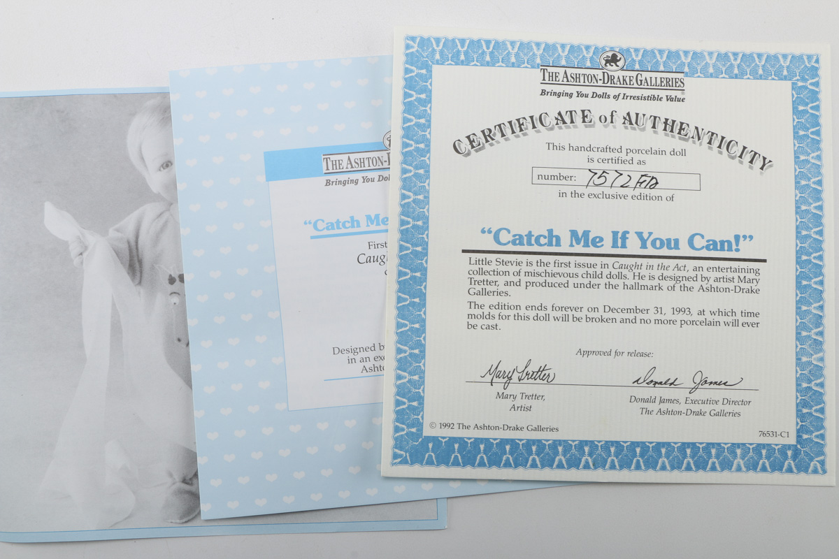 Ashton Drake Dolls "Pretty as a Picture" and "Catch Me if You Can"