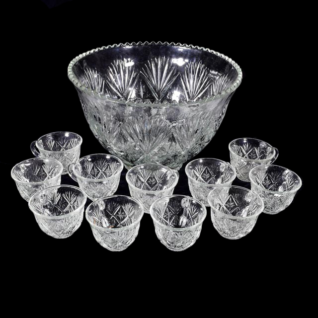 Vintage Punch Bowl and Cups