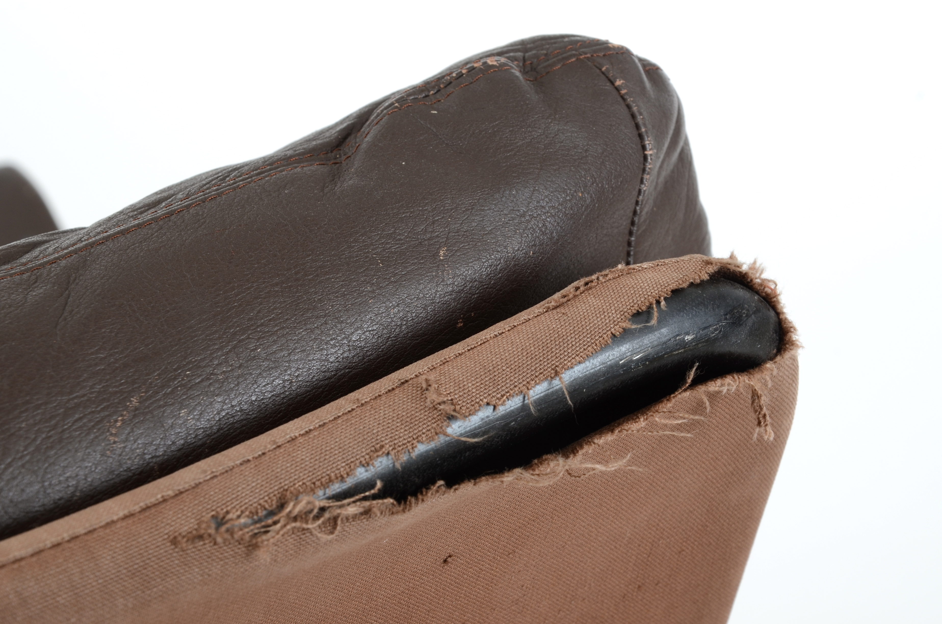 Danish Modern High Back Leather Lounge Chair by Dahlqvist Finland