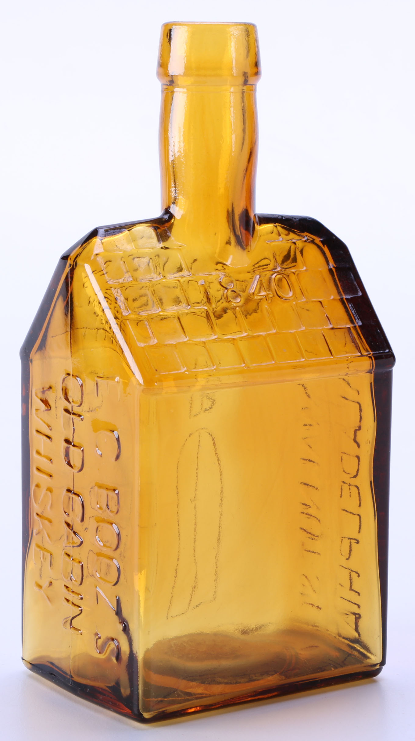 Circa 1930s E. G. Booz's Old Cabin Whiskey Bottle and More