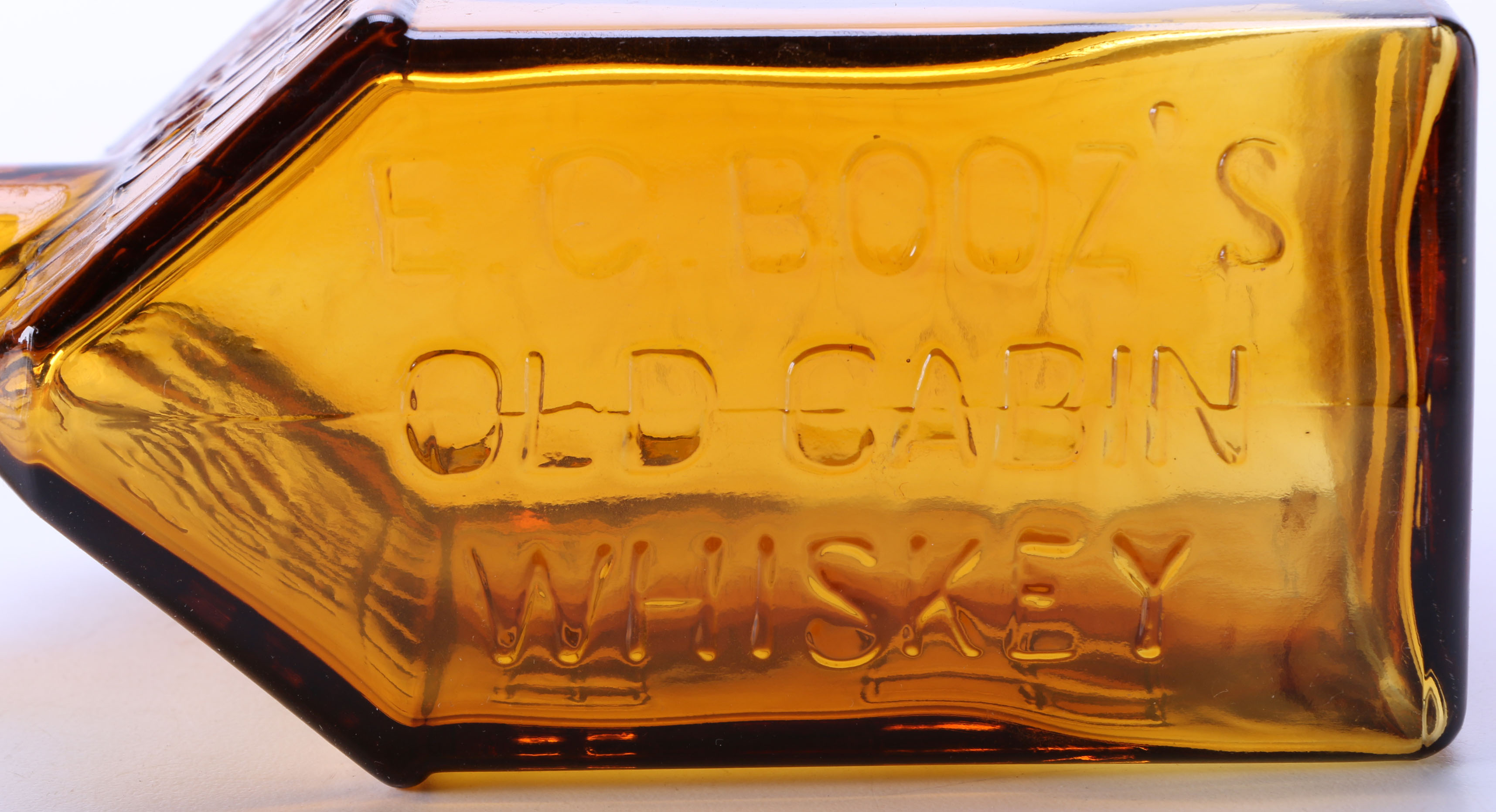 Circa 1930s E. G. Booz's Old Cabin Whiskey Bottle and More