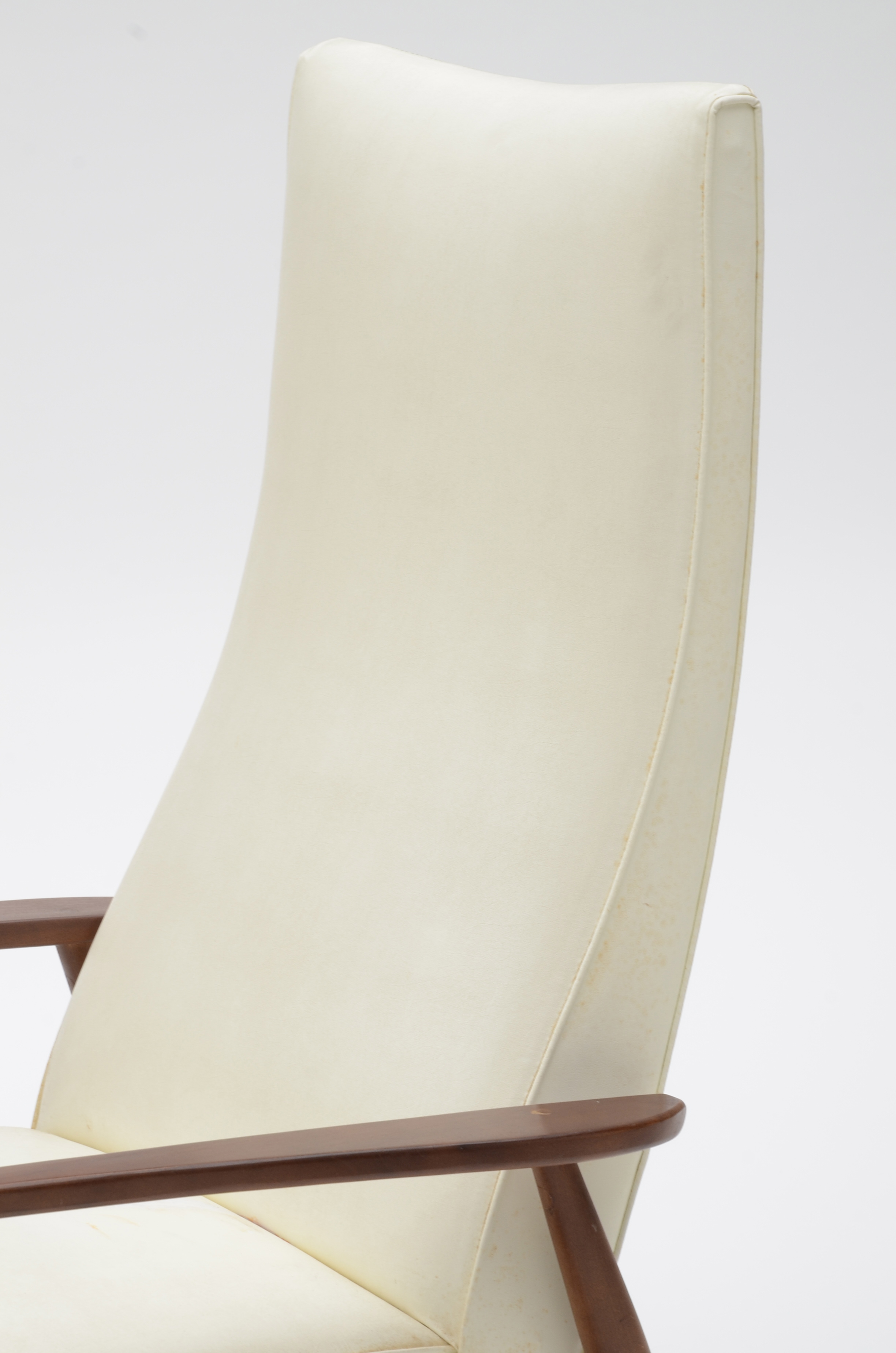 White Milo Baughman Recliner