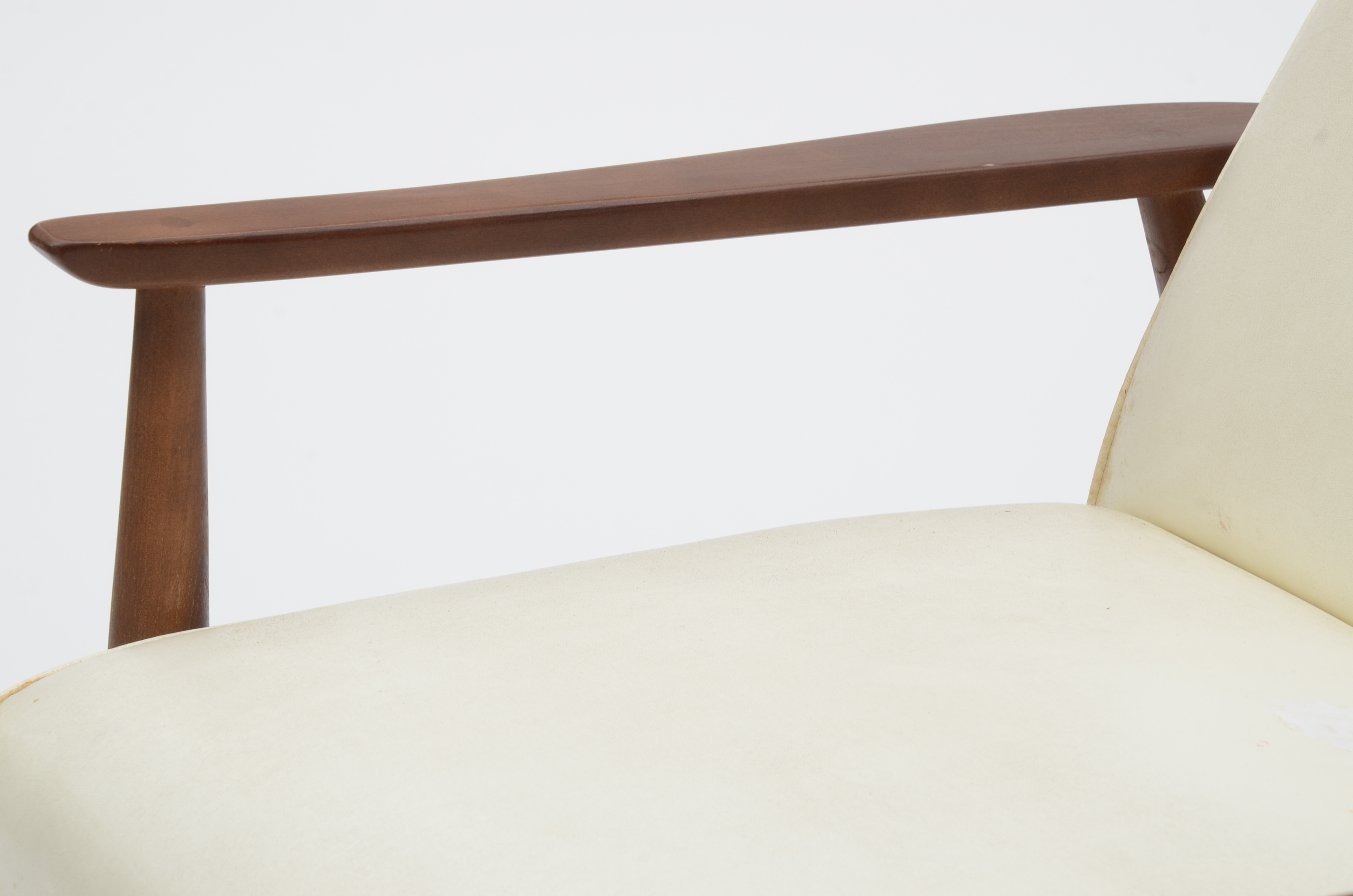 White Milo Baughman Recliner