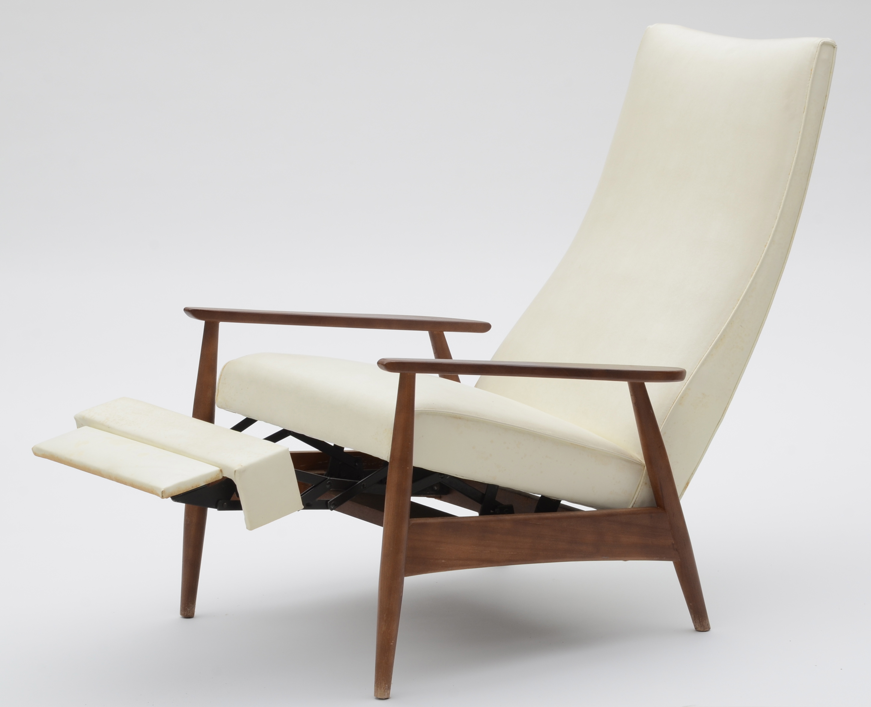 White Milo Baughman Recliner