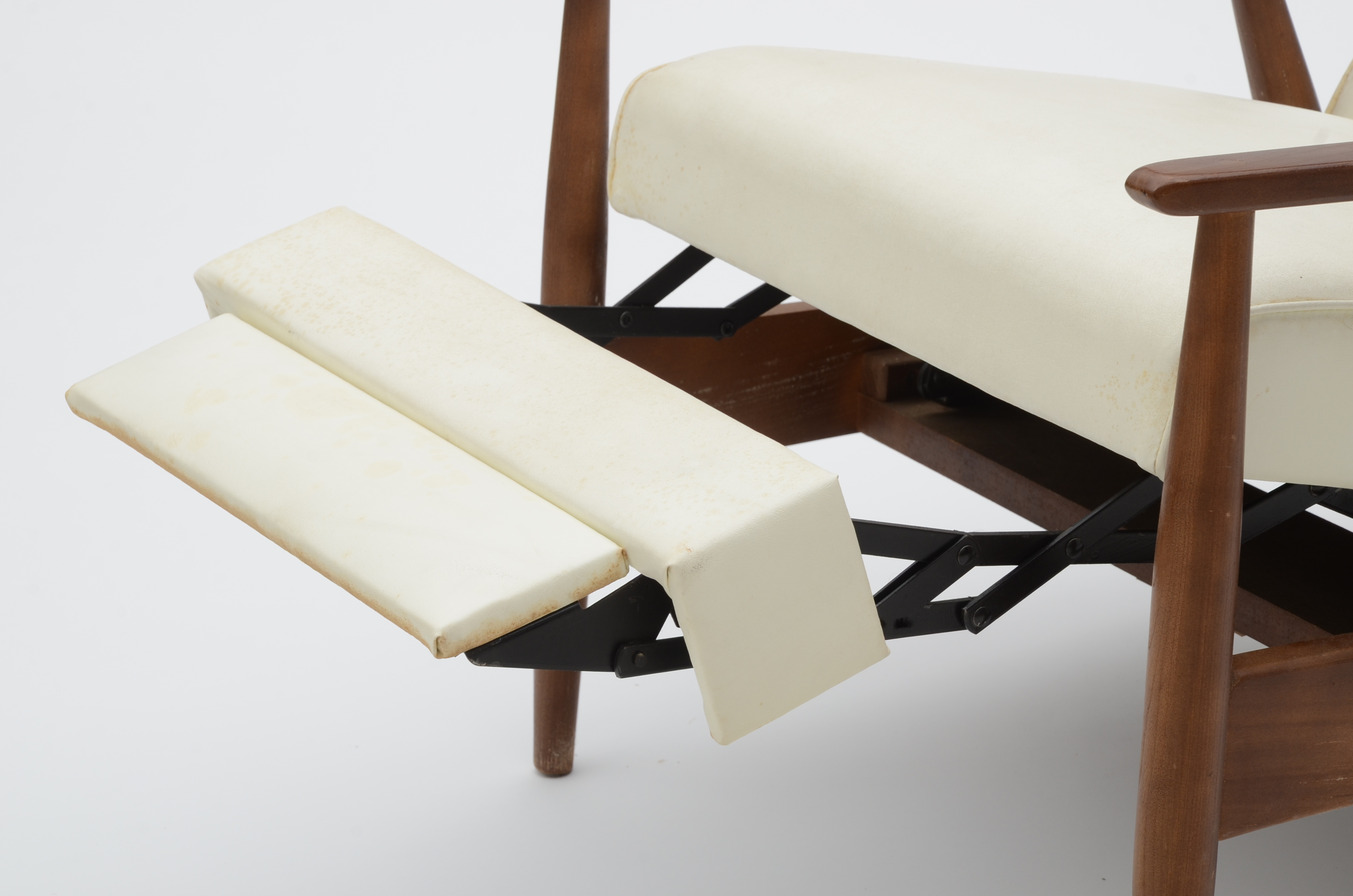 White Milo Baughman Recliner