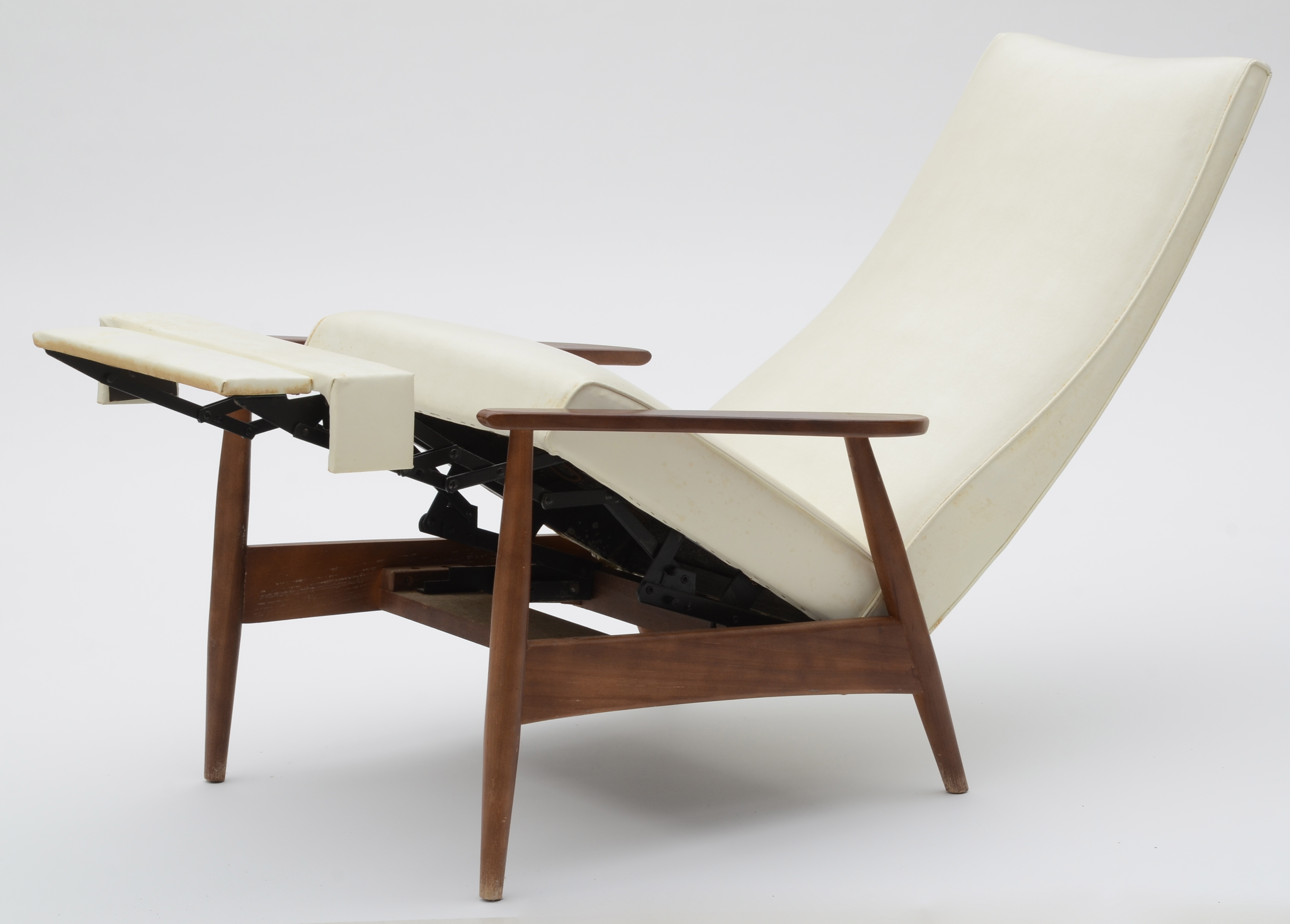 White Milo Baughman Recliner