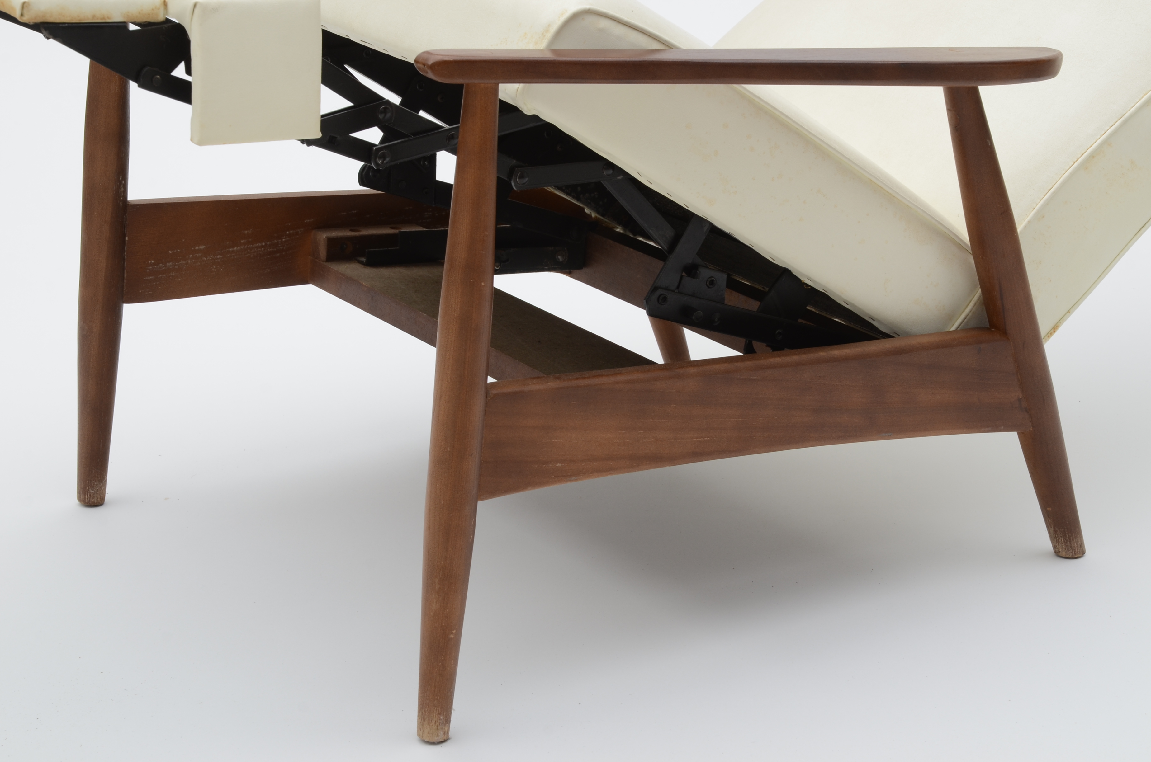 White Milo Baughman Recliner