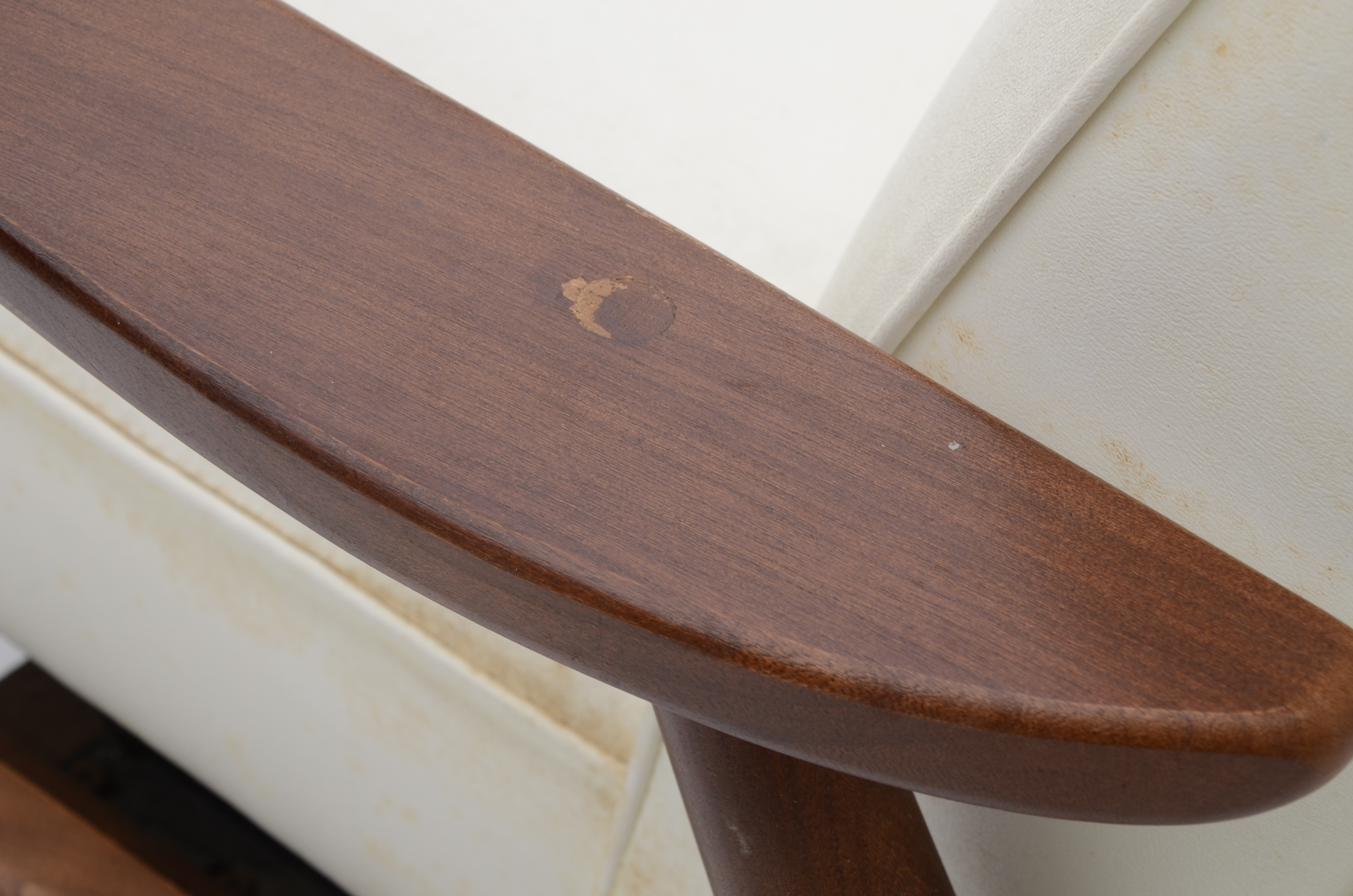 White Milo Baughman Recliner