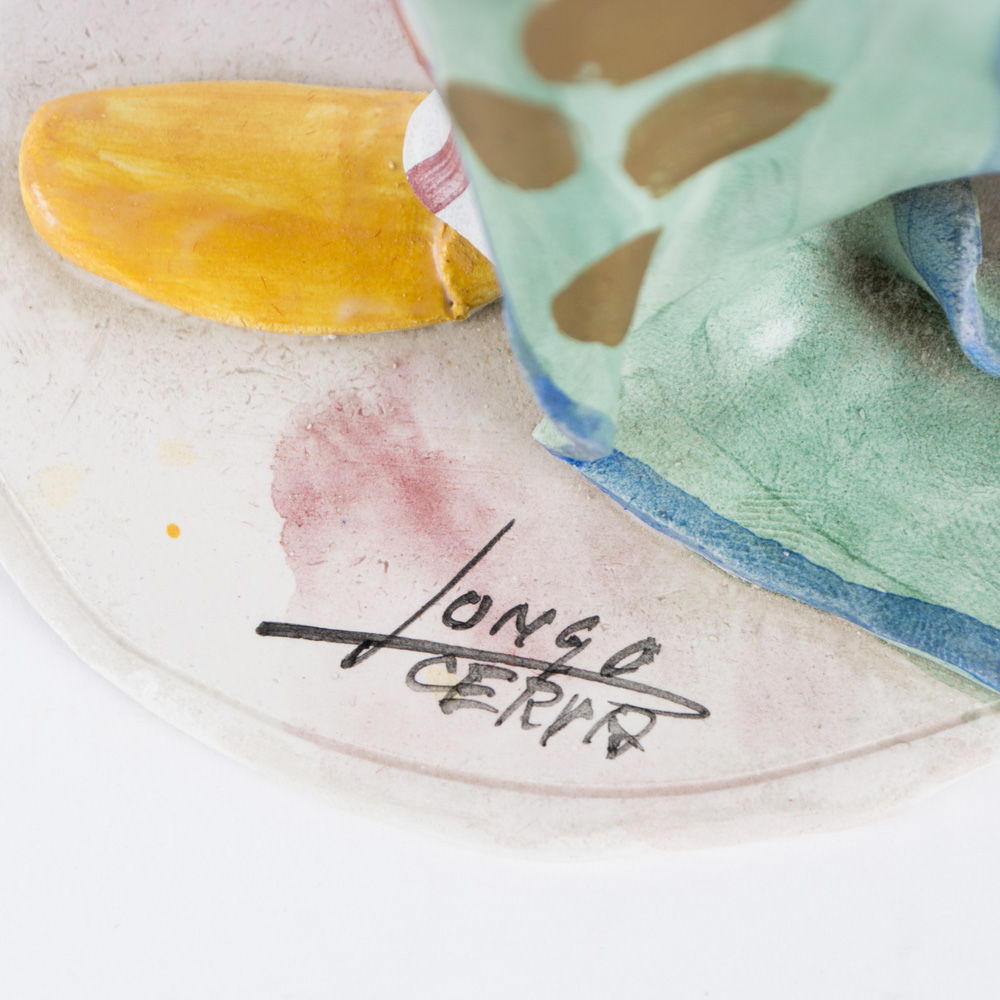 Vintage Longo Cerva Italian Porcelain Clown Playing Saxophone