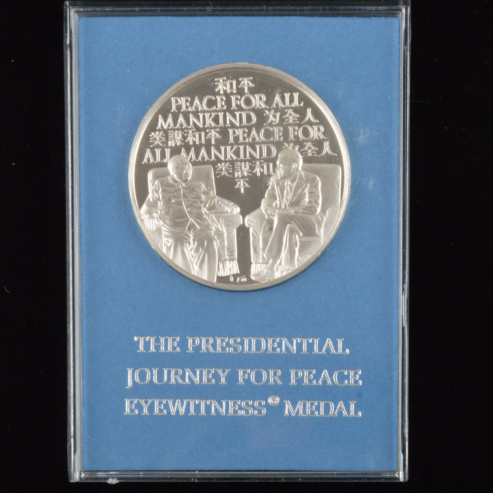 1972 Sterling Silver "The Presidential Journey for Peace Eyewitness Medal"