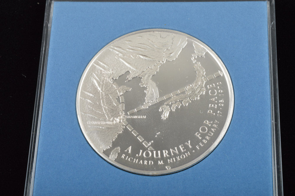 1972 Sterling Silver "The Presidential Journey for Peace Eyewitness Medal"