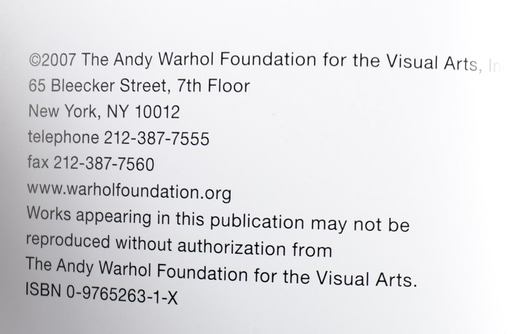 "The Andy Warhol Foundation for the Visual Arts 1987-2007 Twenty Year Anniversary Annual Report" Box Set